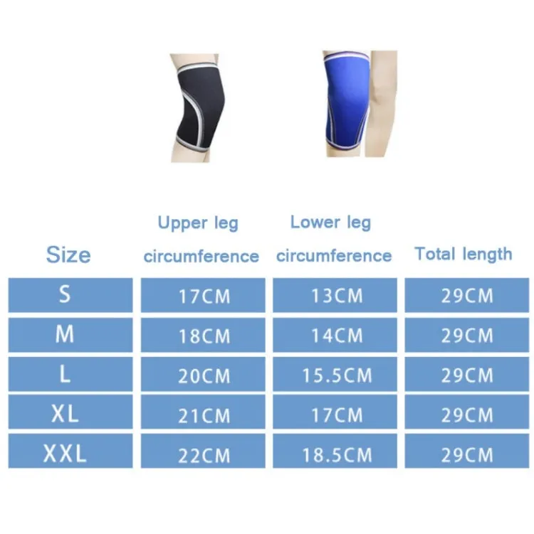 7mm SCR Neoprene Rubber Weightlifting Knee Pads Outdoor Sports Protector, Size:M(Black)
