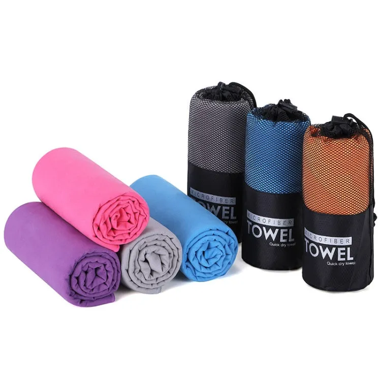Absorbent Quick Dry Sports Towel Microfiber Bath Towel 76x152cm(Purple Square Mesh Bag)