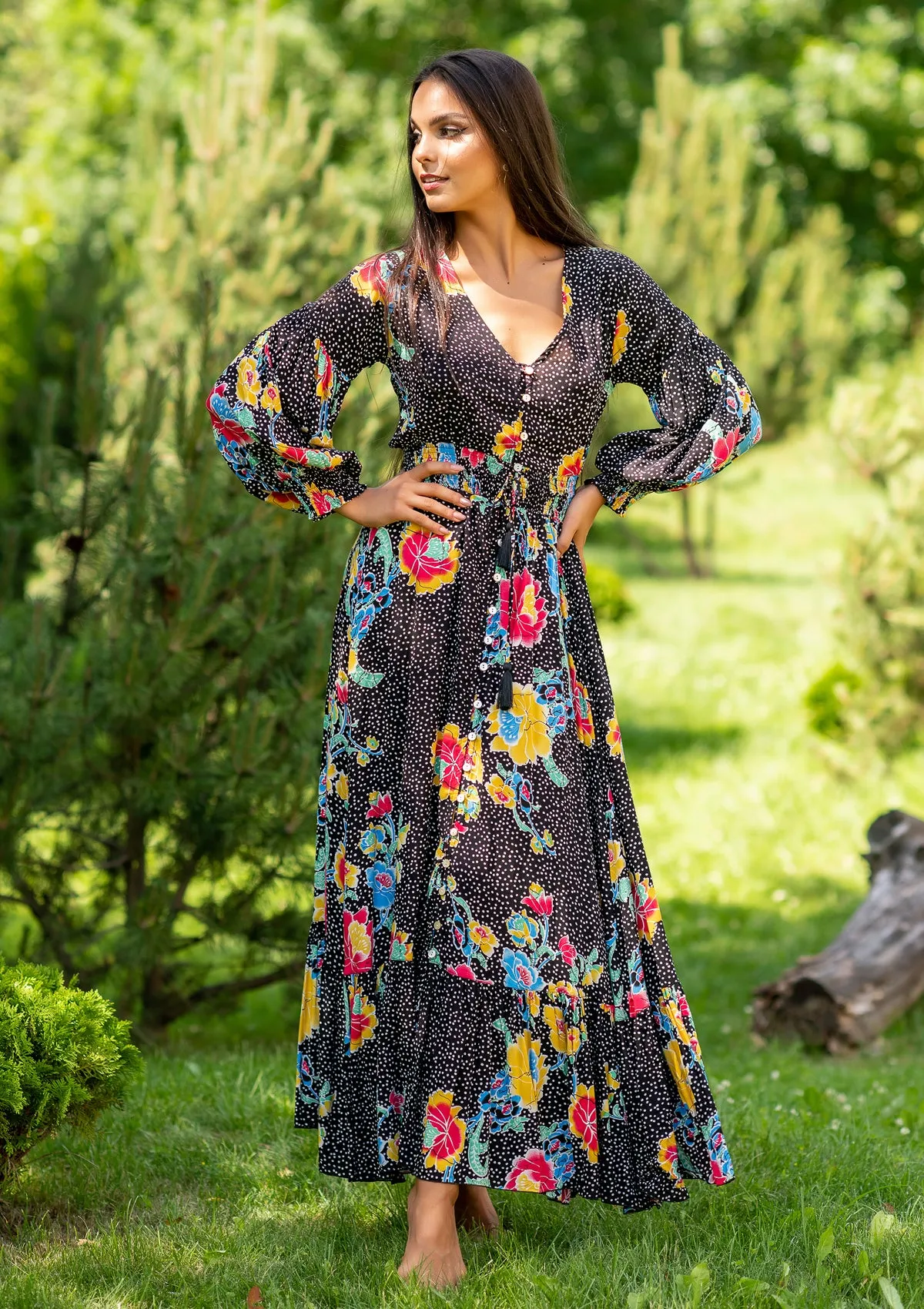 Adelle Dot Black Dress