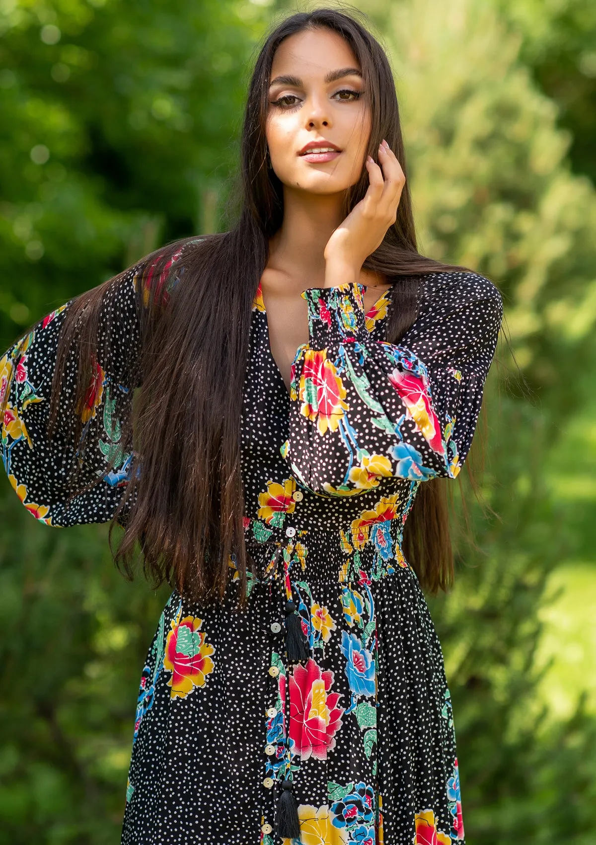 Adelle Dot Black Dress