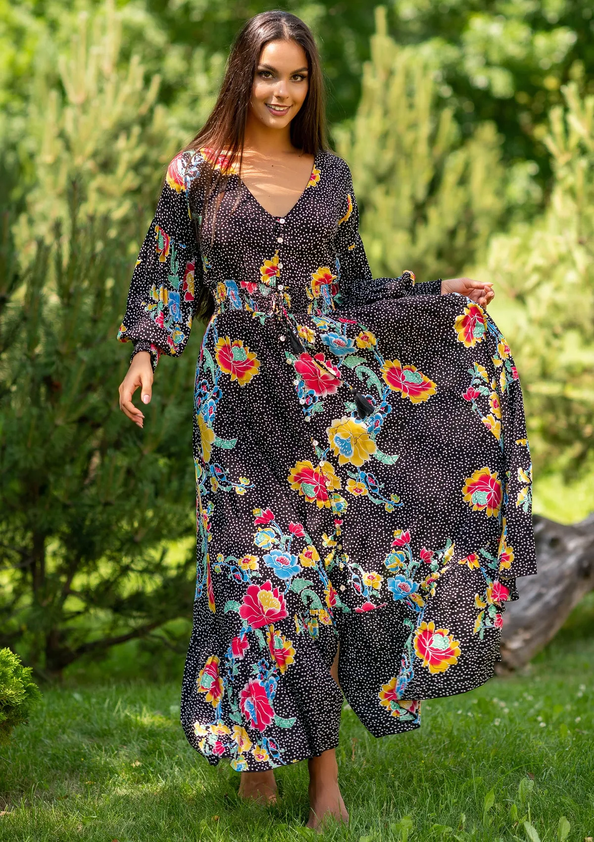 Adelle Dot Black Dress