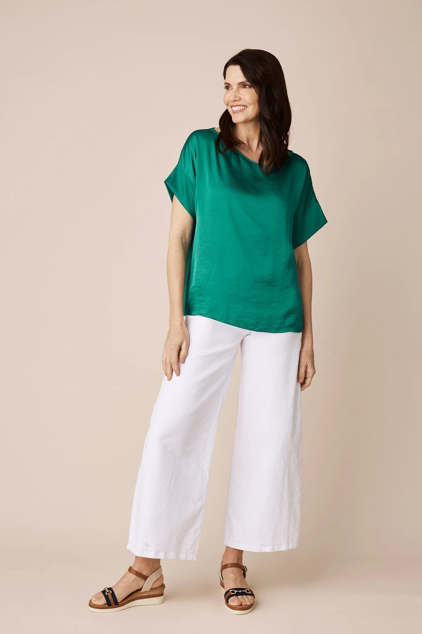 Bianca Short Sleeve Top Emerald