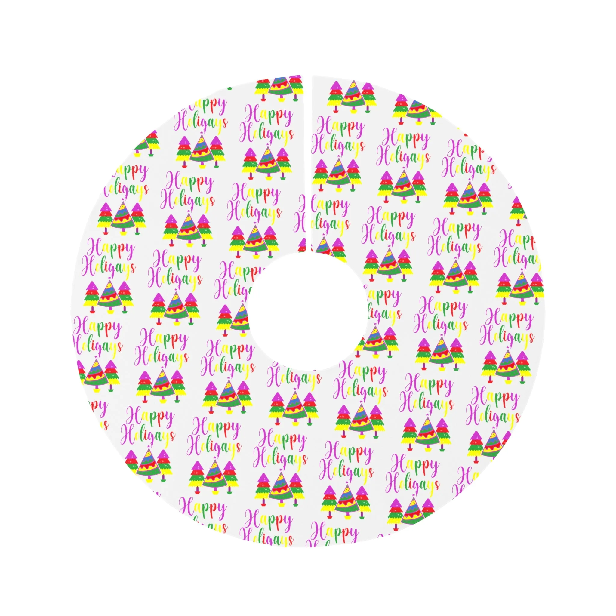 Christmas LGBTQ  Round Tree Skirt ,Happy Holigays