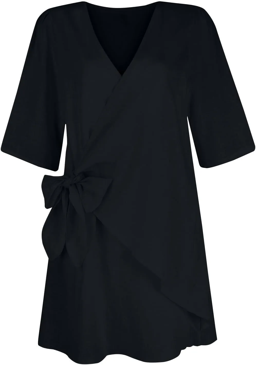 Cotton and Linen V-Neck Midi Dress Short Sleeve Wrap Tie Mini Casual Elegant Beach Work Vacation Kimonos Dresses
