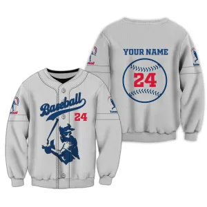 Custom Name and Number Baseball Jersey 3D Sweatshirt Hoodie Shirt, Gift for Baseball Player