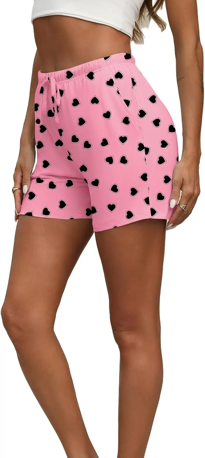 Ekouaer Pajama Shorts for Women Soft Comfy Lounge Shorts Drawstring Pj Shorts Short Pajama Bottoms with Pockets S-XXL