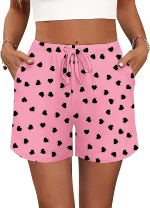 Ekouaer Pajama Shorts for Women Soft Comfy Lounge Shorts Drawstring Pj Shorts Short Pajama Bottoms with Pockets S-XXL
