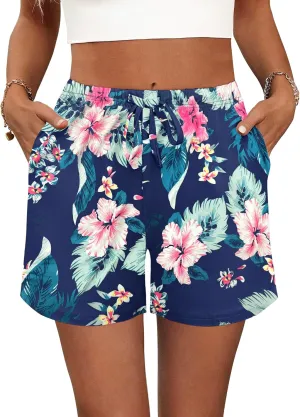 Ekouaer Pajama Shorts for Women Soft Comfy Lounge Shorts Drawstring Pj Shorts Short Pajama Bottoms with Pockets S-XXL