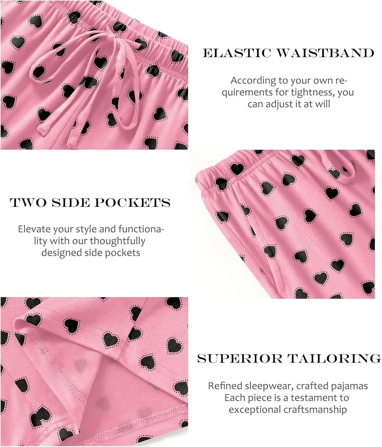 Ekouaer Pajama Shorts for Women Soft Comfy Lounge Shorts Drawstring Pj Shorts Short Pajama Bottoms with Pockets S-XXL