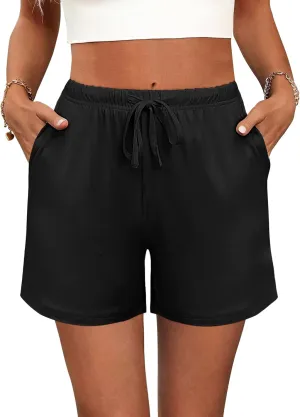Ekouaer Pajama Shorts for Women Soft Comfy Lounge Shorts Drawstring Pj Shorts Short Pajama Bottoms with Pockets S-XXL