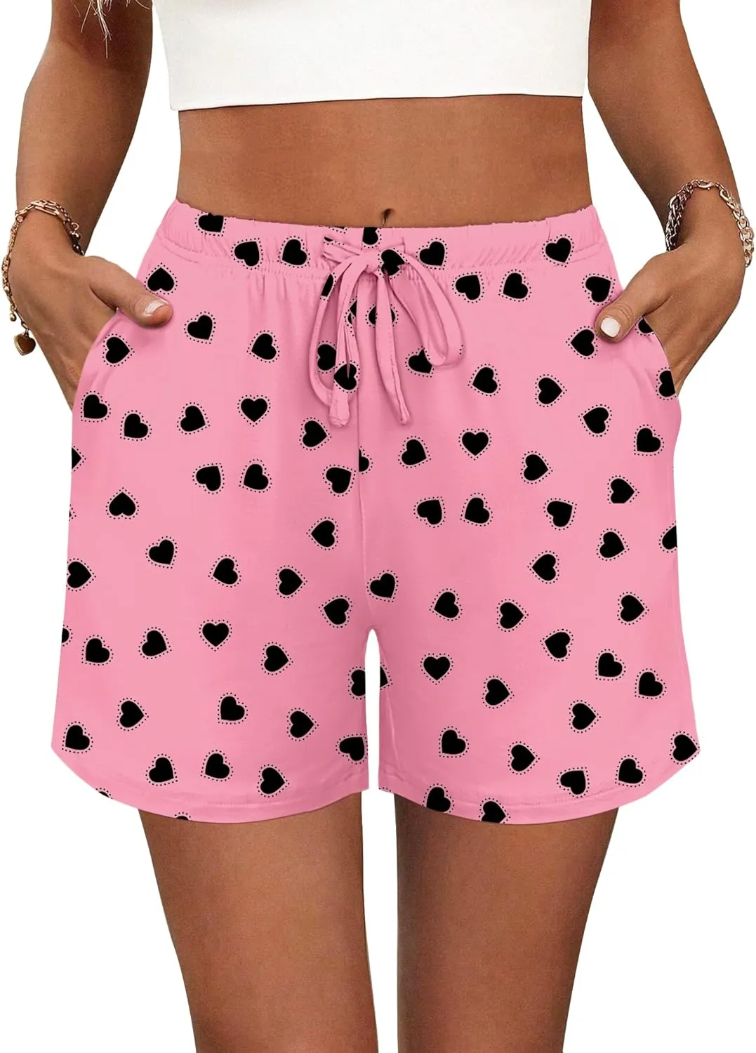 Ekouaer Pajama Shorts for Women Soft Comfy Lounge Shorts Drawstring Pj Shorts Short Pajama Bottoms with Pockets S-XXL