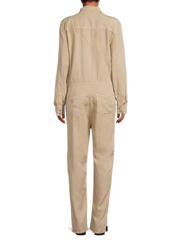 Etienne Marcel Long Sleeve Aviator Jumpsuit, Light Blue