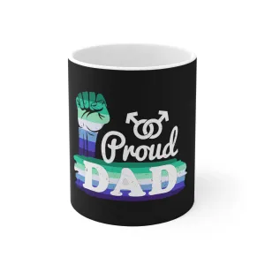 Gay Pride Flag Ceramic Mug - Proud Dad