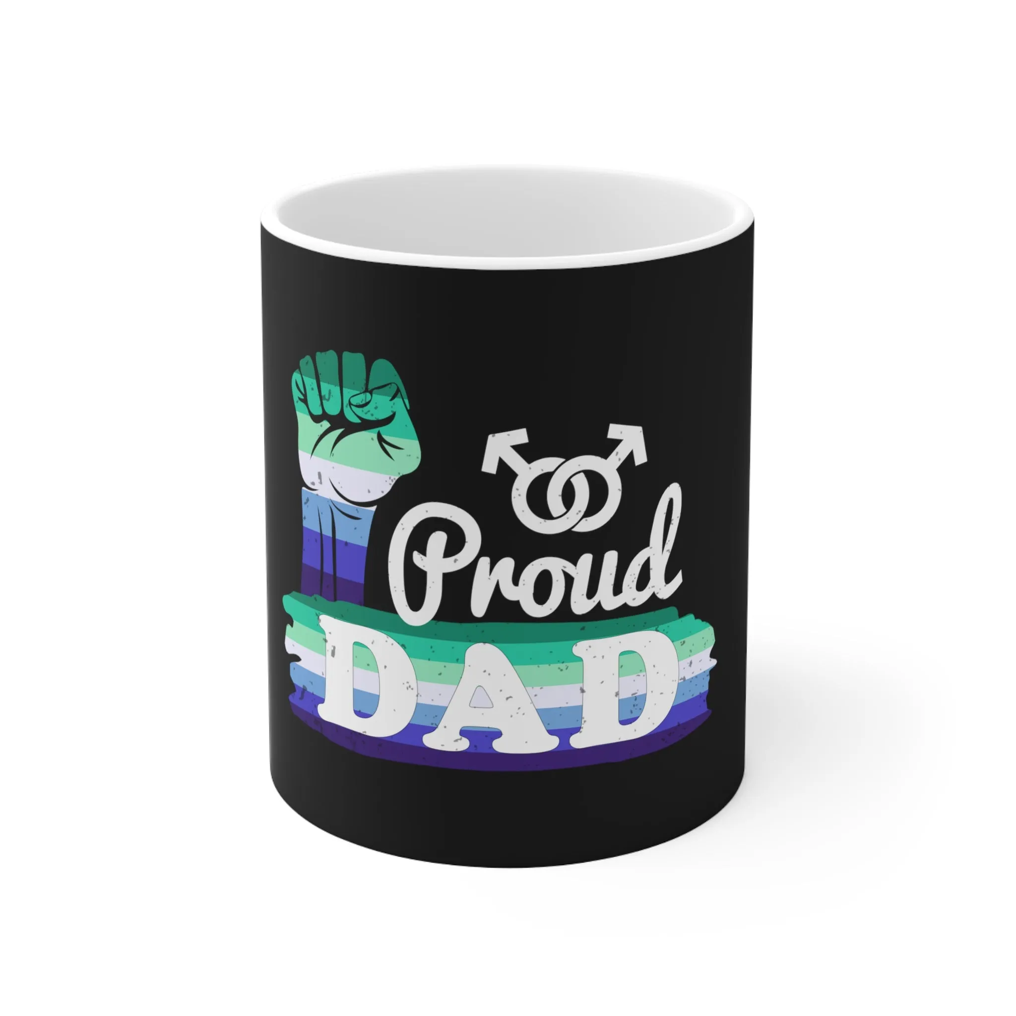Gay Pride Flag Ceramic Mug - Proud Dad