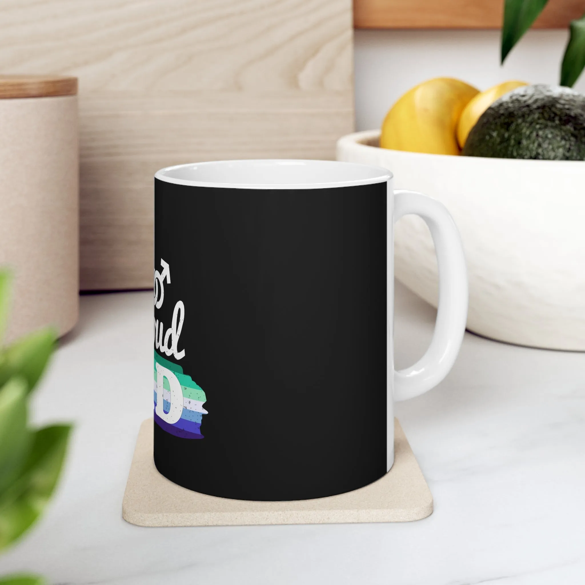 Gay Pride Flag Ceramic Mug - Proud Dad