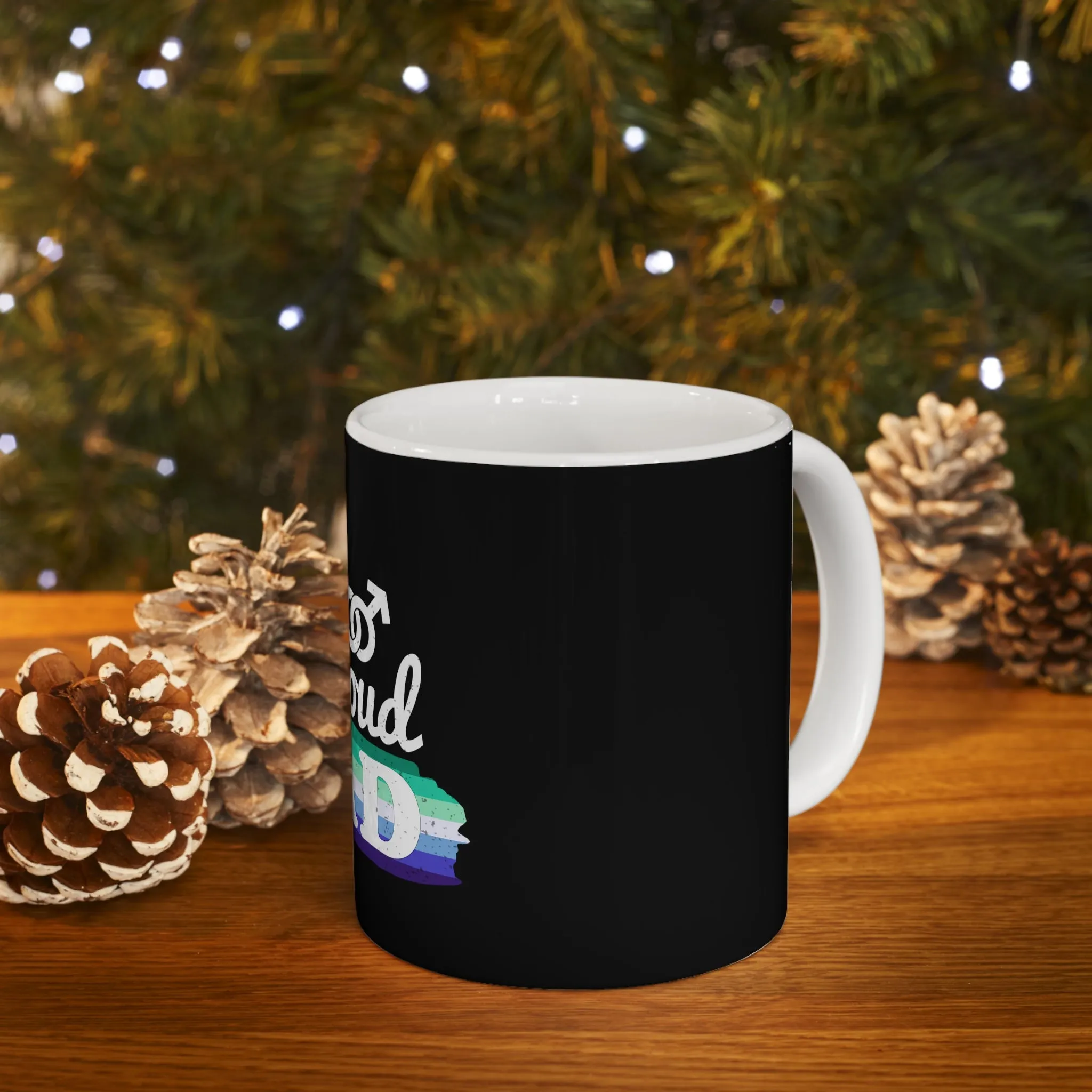 Gay Pride Flag Ceramic Mug - Proud Dad