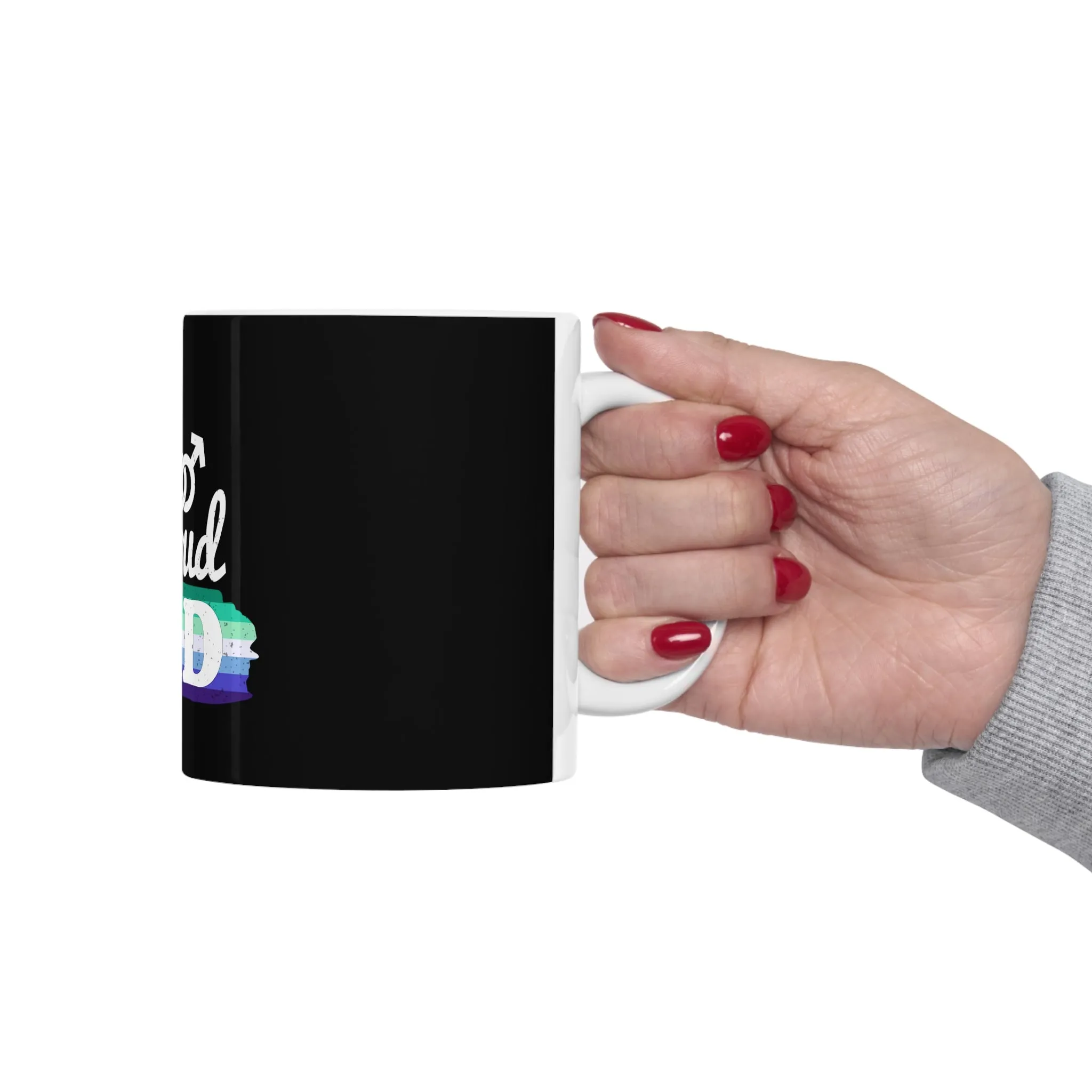 Gay Pride Flag Ceramic Mug - Proud Dad