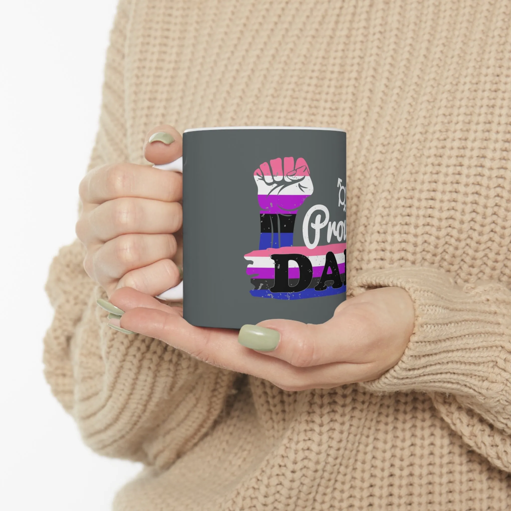 Genderfluid Pride Flag Ceramic Mug - Proud Dad