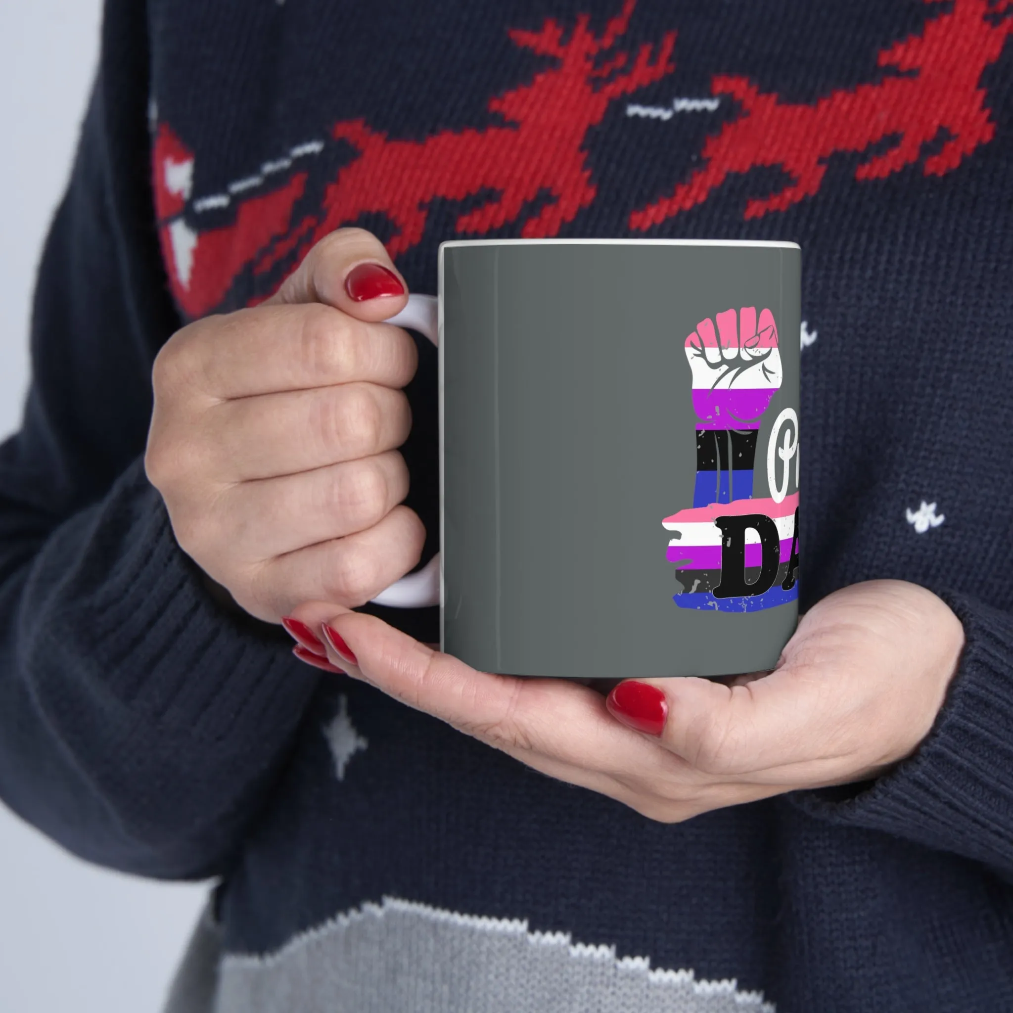 Genderfluid Pride Flag Ceramic Mug - Proud Dad