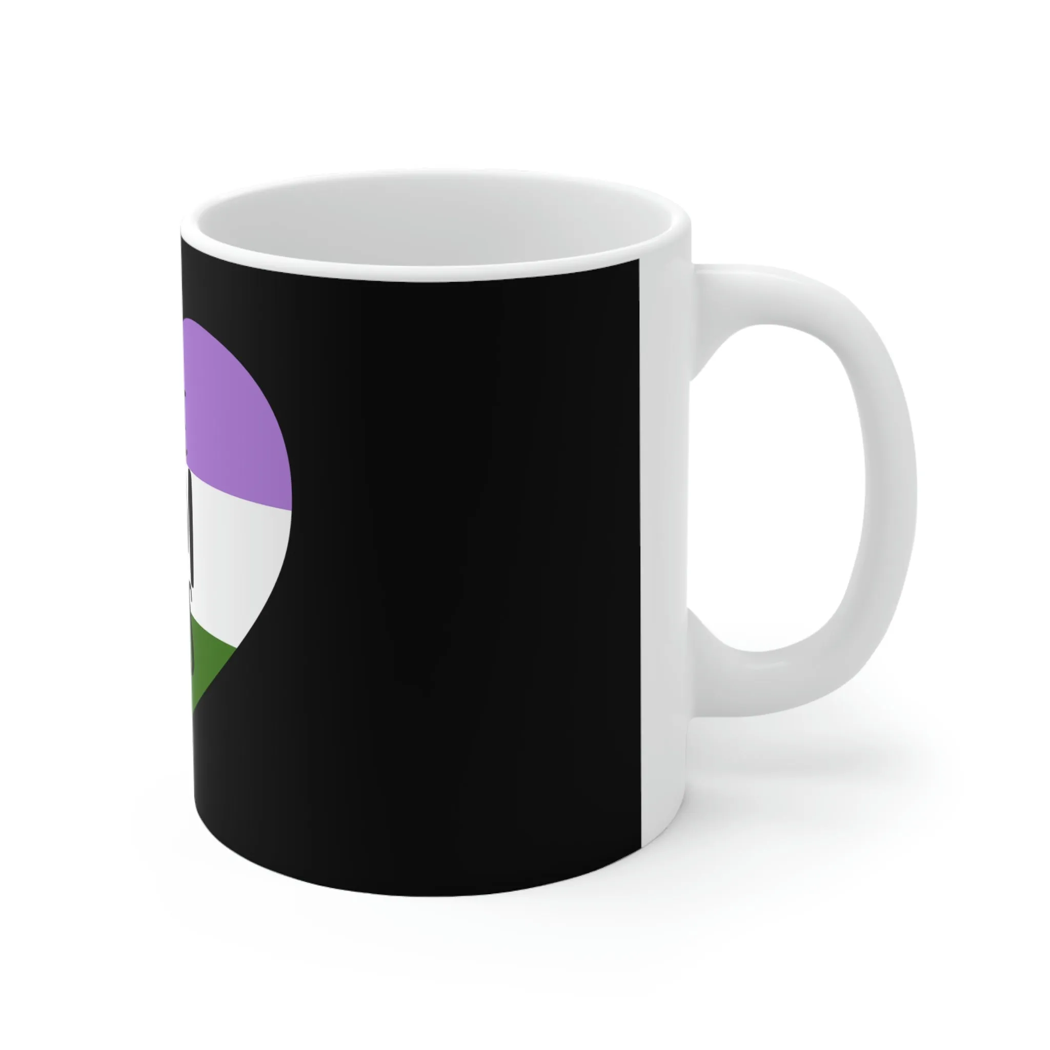 Genderqueer Flag Ceramic Mug  - Free Mom Hugs