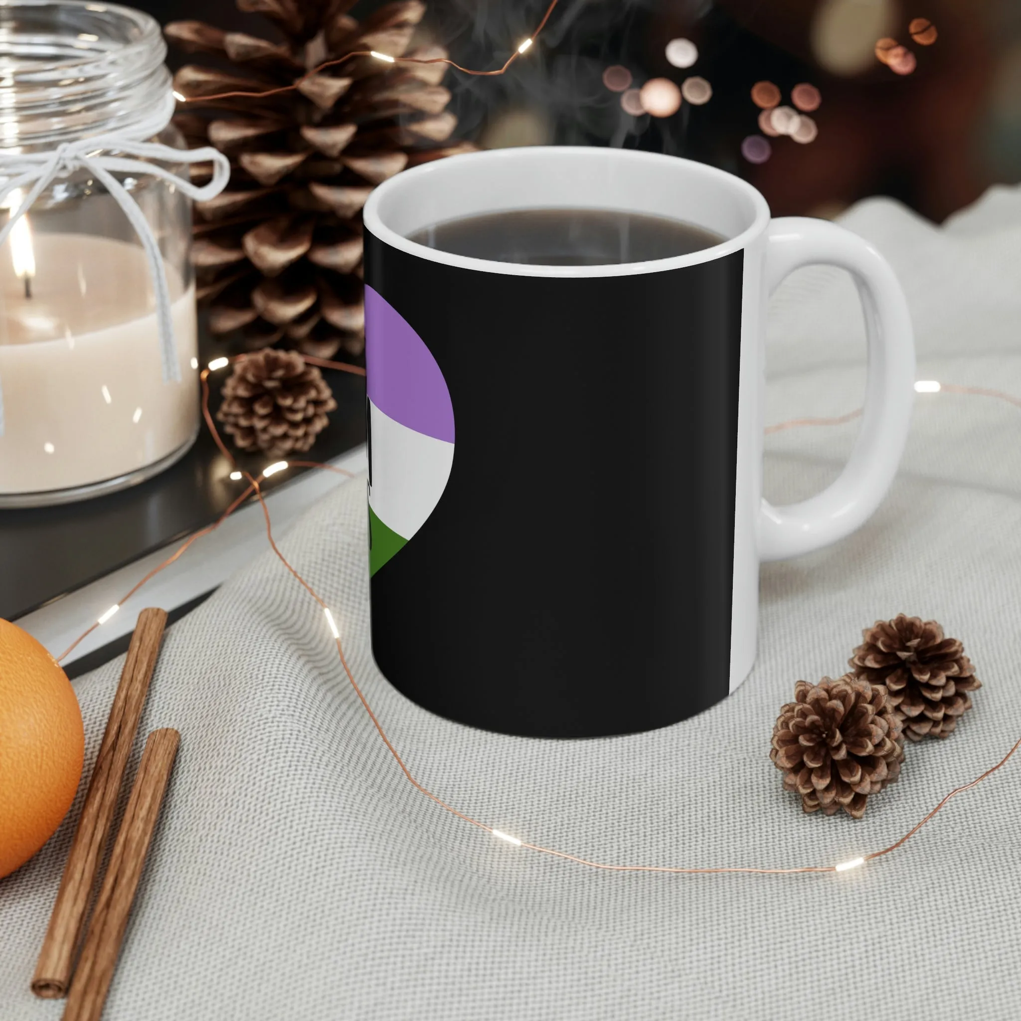 Genderqueer Flag Ceramic Mug  - Free Mom Hugs