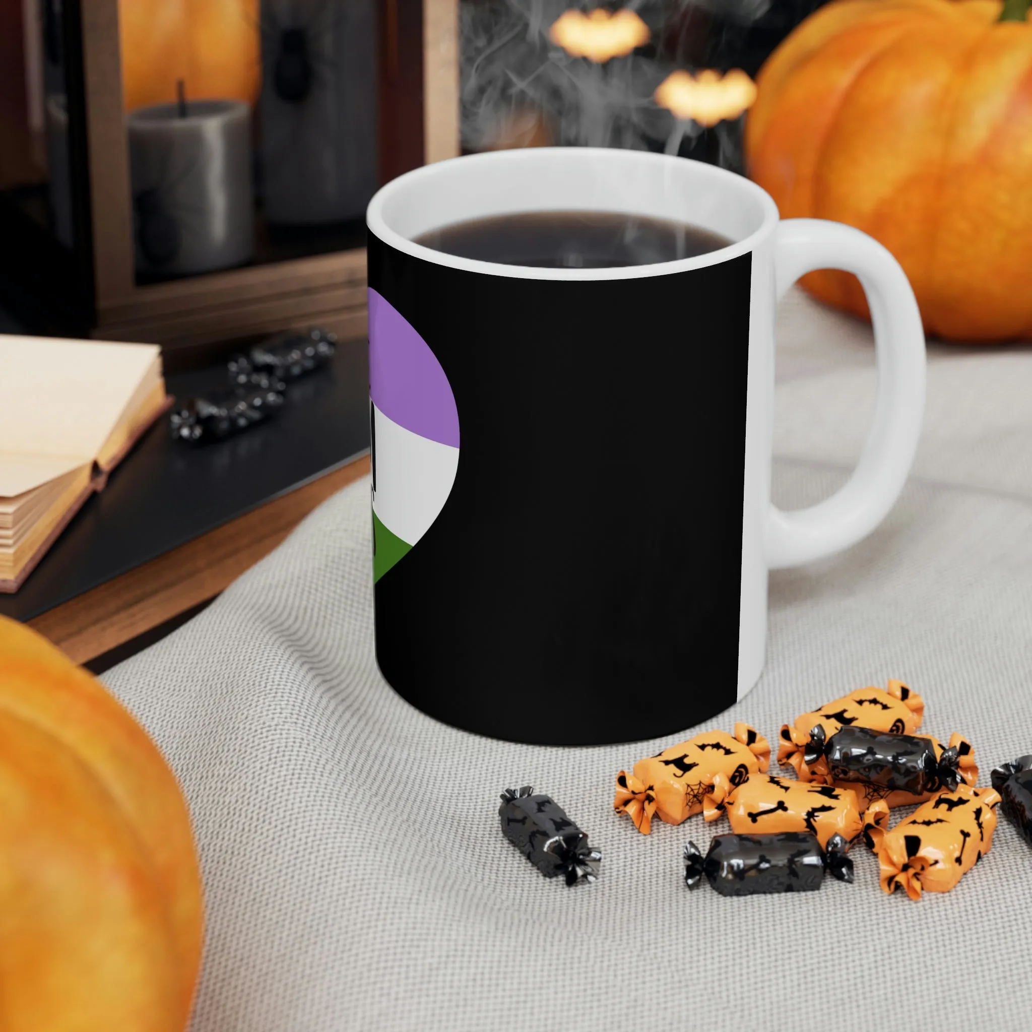 Genderqueer Flag Ceramic Mug  - Free Mom Hugs