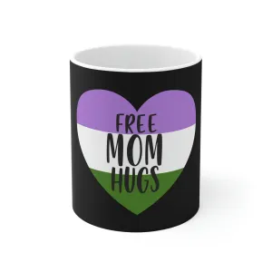 Genderqueer Flag Ceramic Mug  - Free Mom Hugs