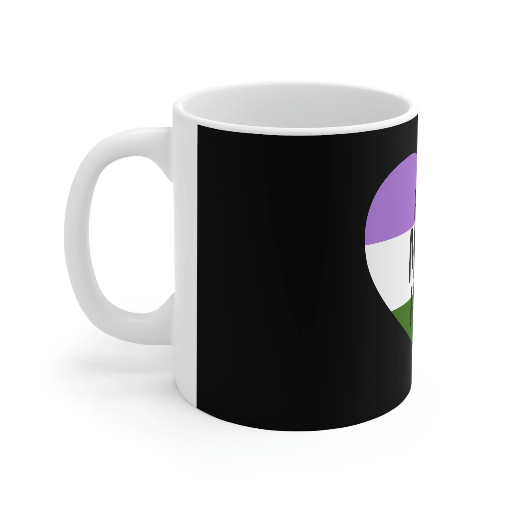 Genderqueer Flag Ceramic Mug  - Free Mom Hugs