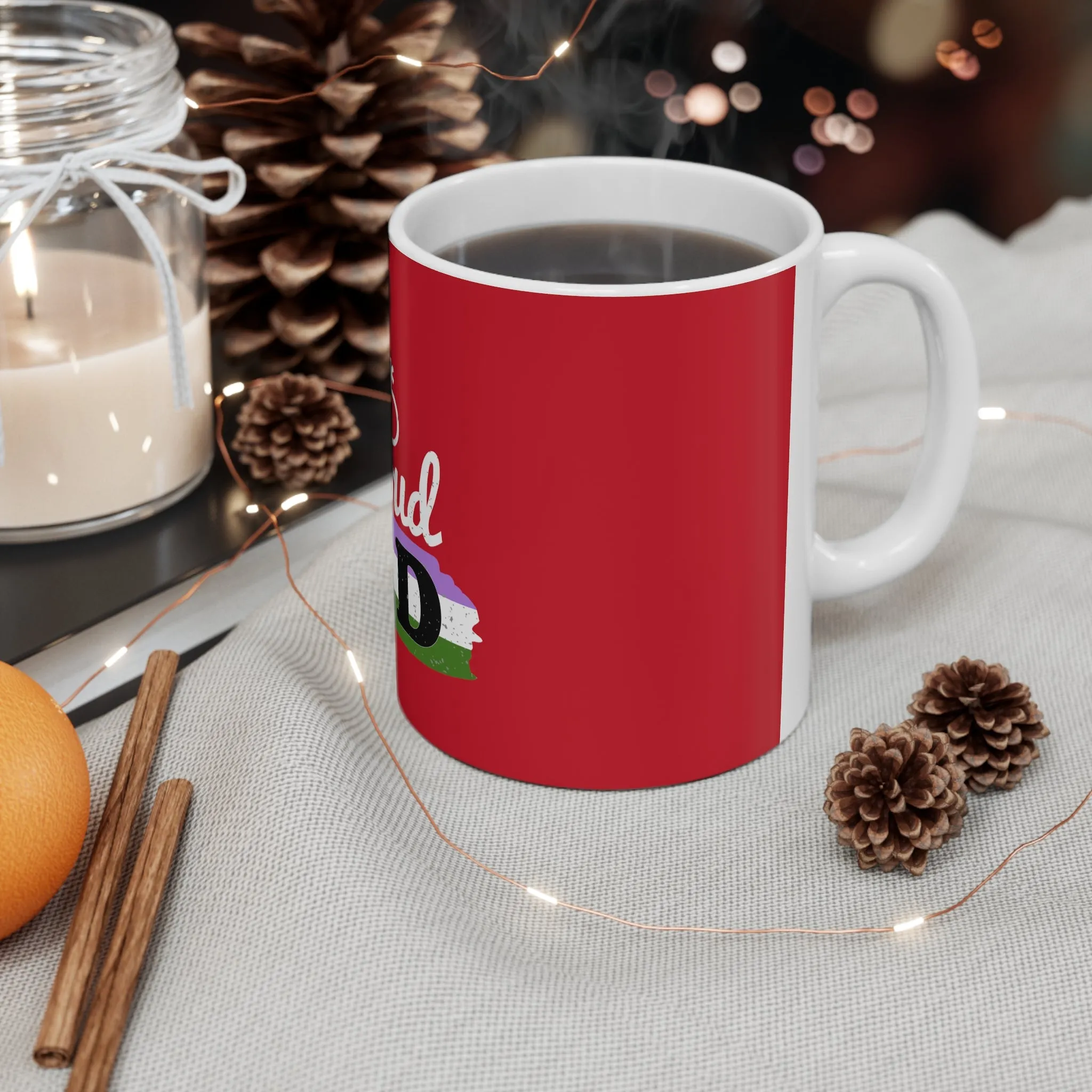 Genderqueer Pride Flag Ceramic Mug - Proud Dad