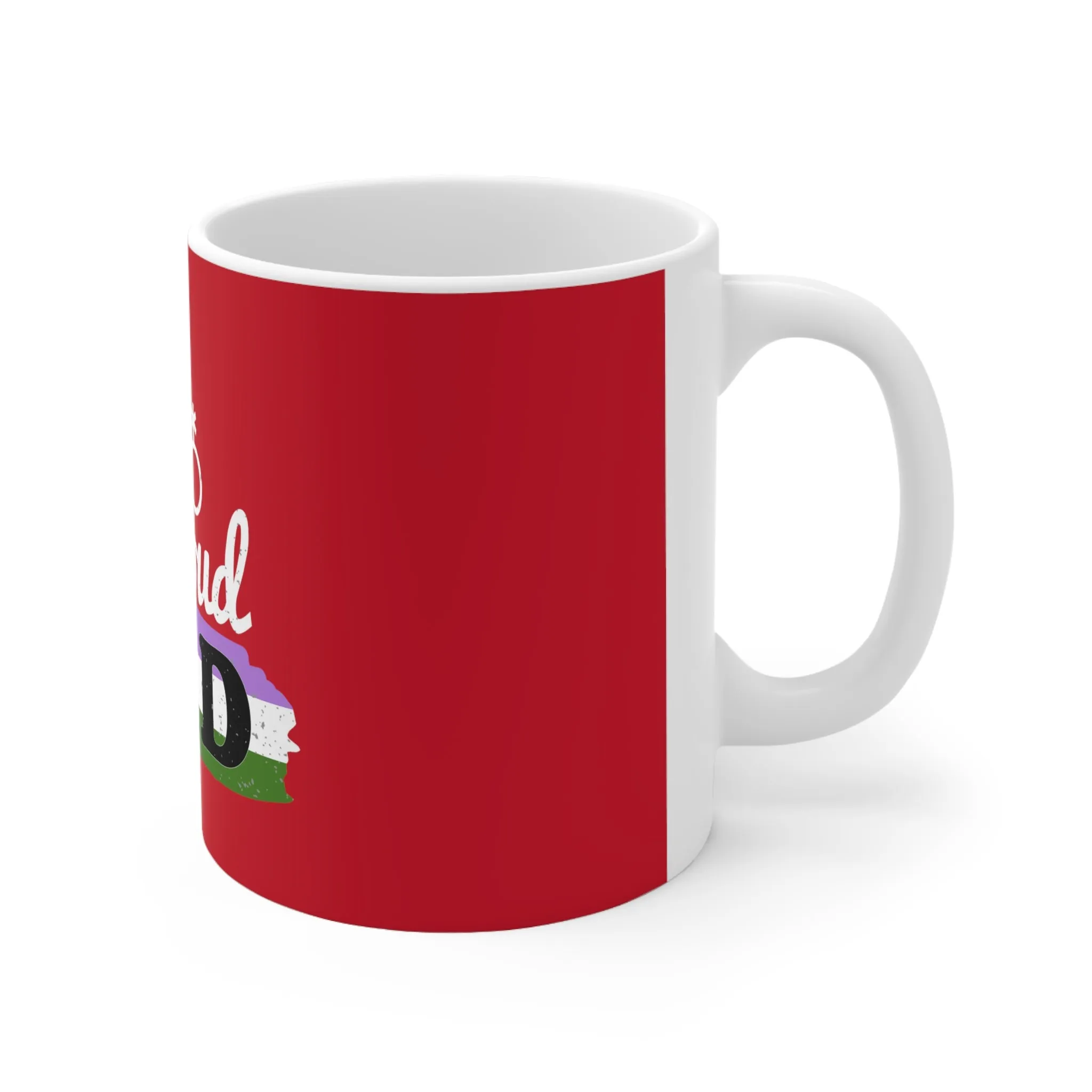 Genderqueer Pride Flag Ceramic Mug - Proud Dad