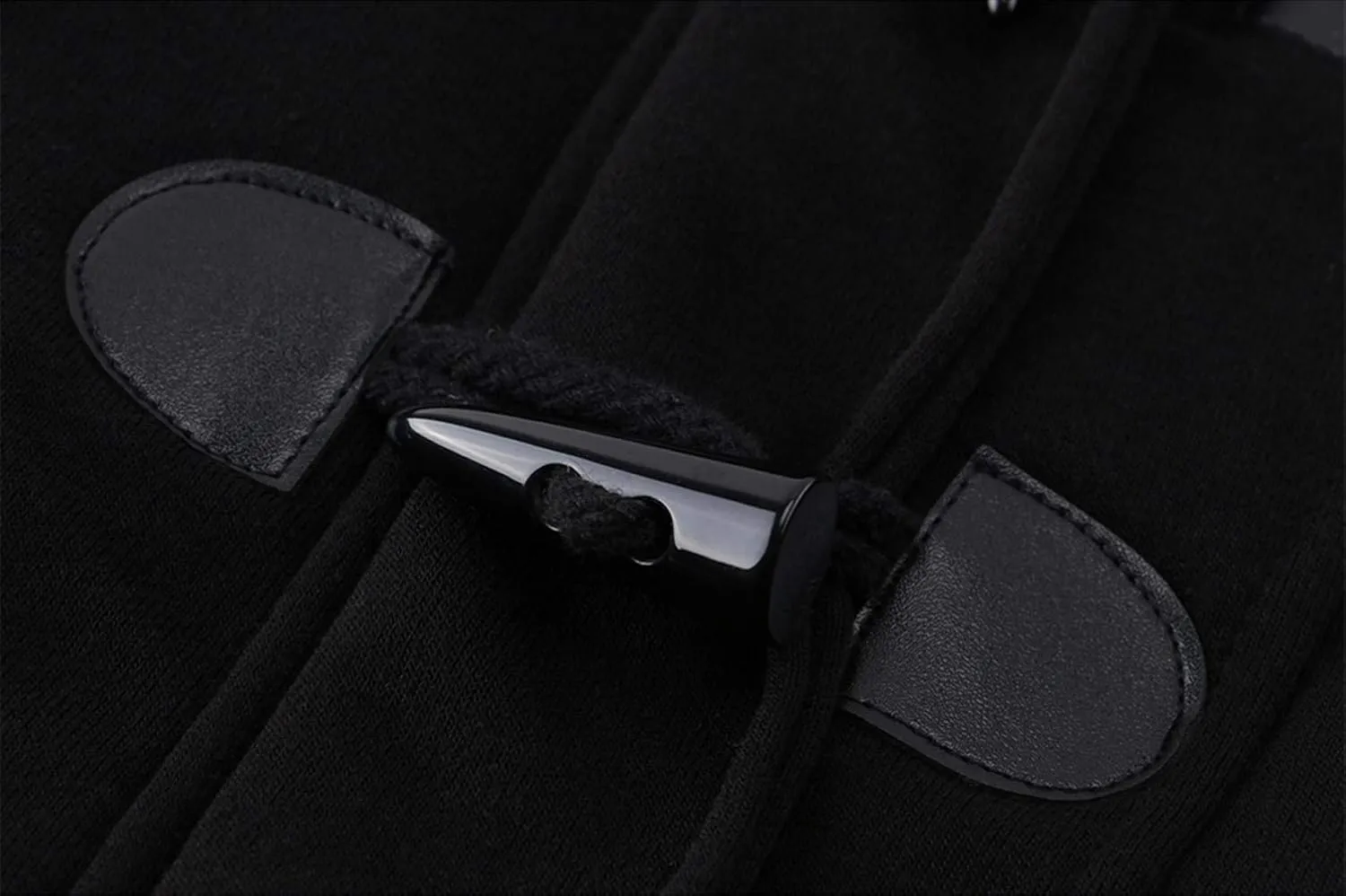 JiangWu Womens Fashion Horn Button Fleece Thicken Coat with Hood Winter Warm Jacket