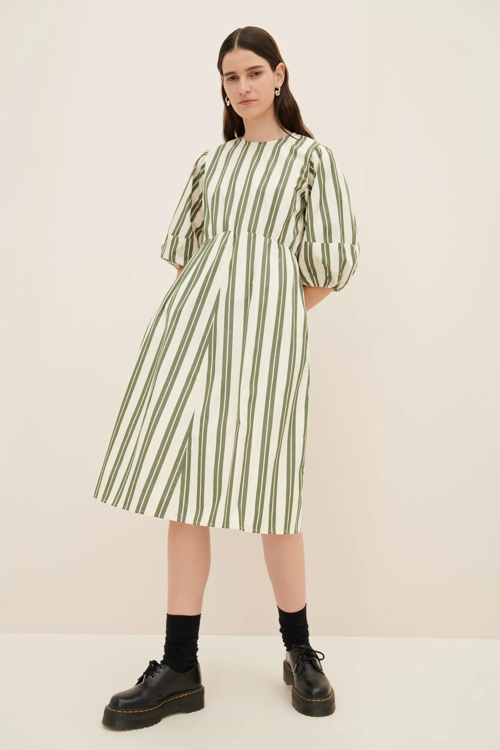 JOAN DRESS (Forest Stripe)