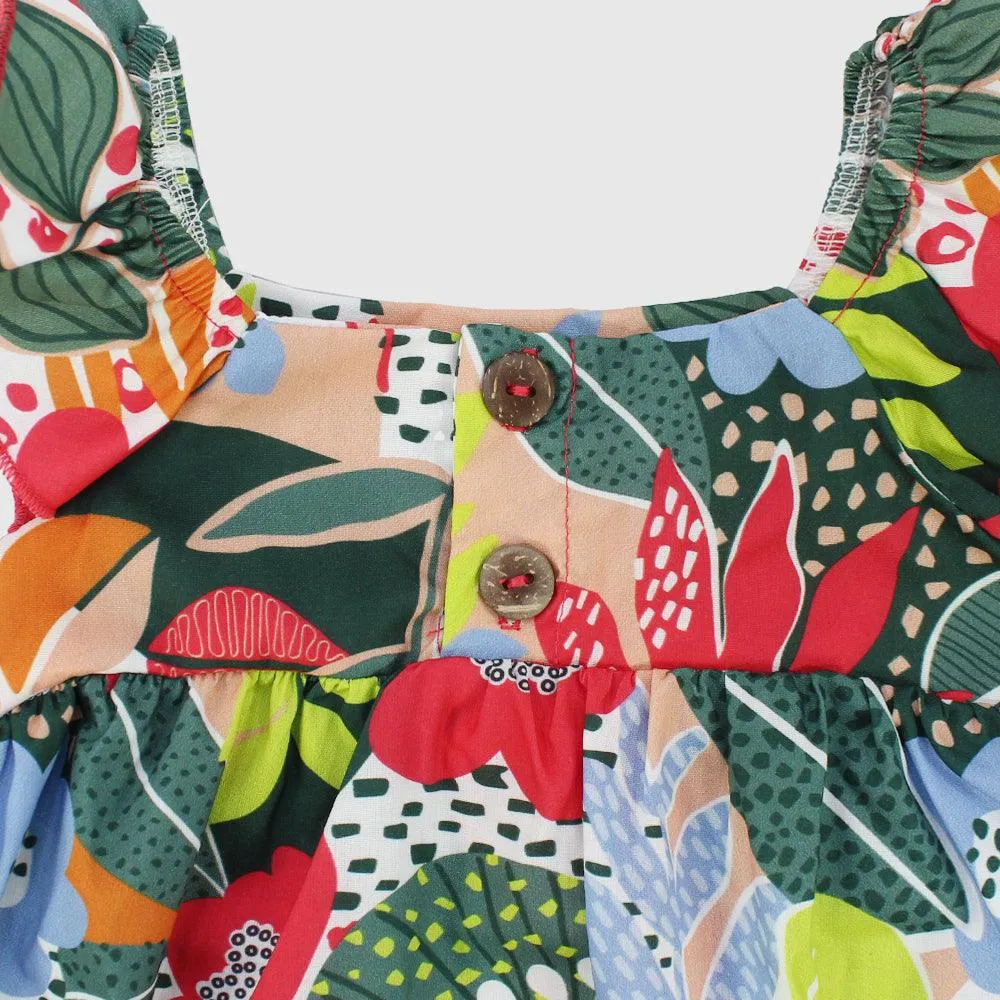 Leafy Sleeveless Blouse