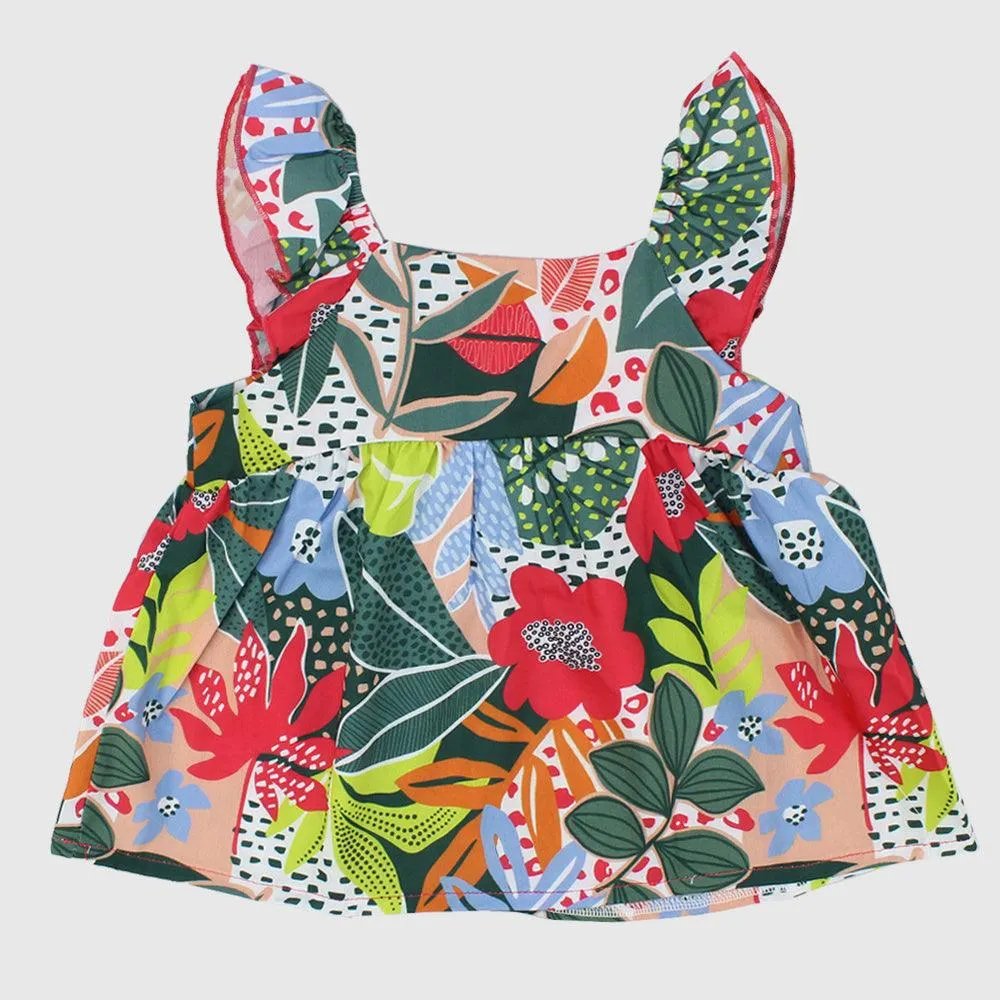 Leafy Sleeveless Blouse