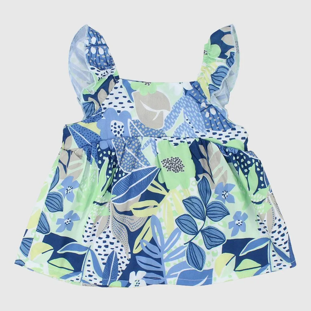 Leafy Sleeveless Blouse