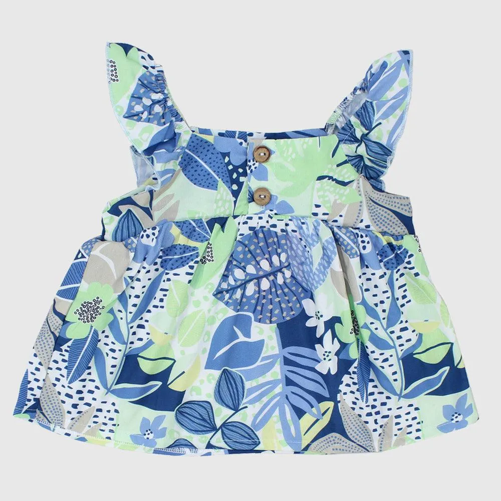 Leafy Sleeveless Blouse