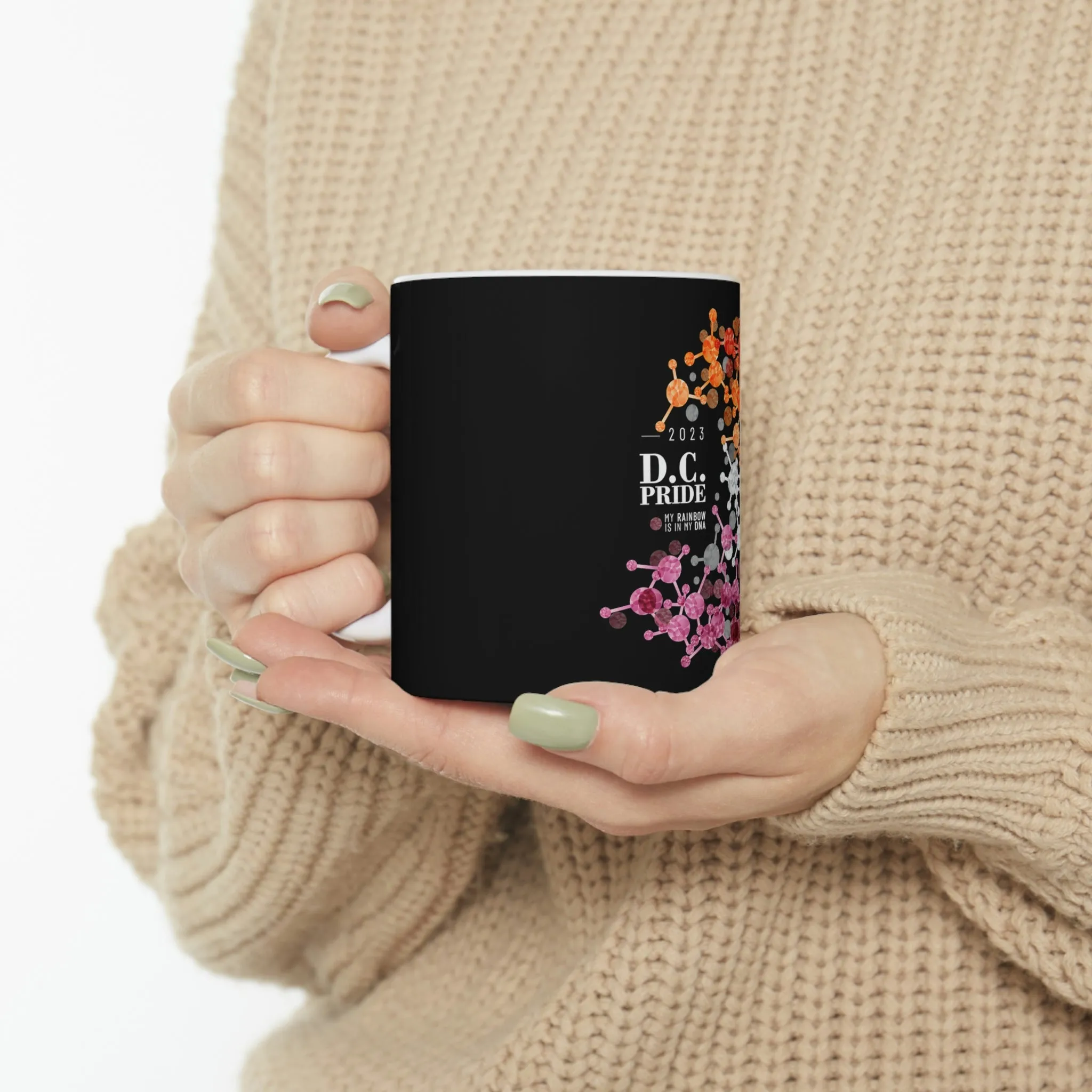 Lesbian Flag Ceramic Mug D.C. Pride - Rainbow Is In My DNA