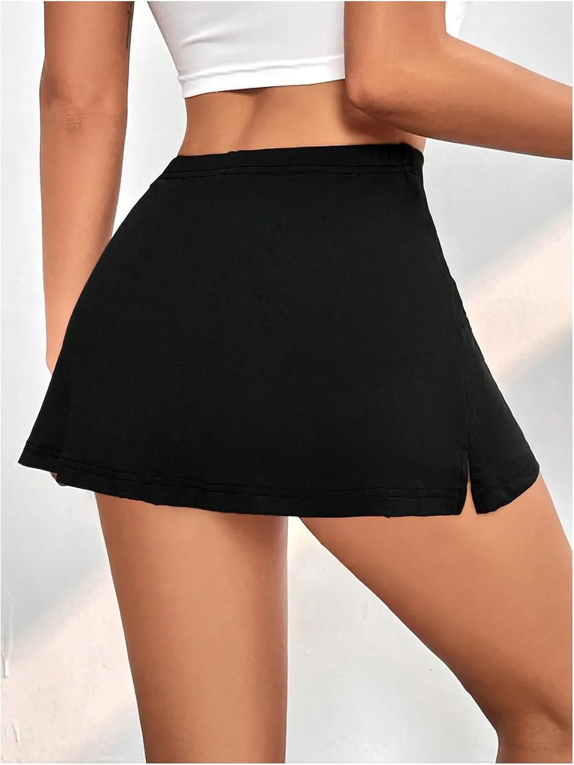 MakeMeChic Women's Mini Skirt with Shorts Aline Micro Skort Y2K Short Skirt