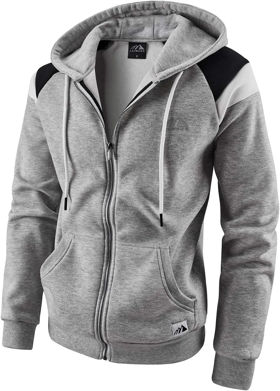 Men's Full Zip Fleece Hoodie zippered Color Block hooded slim Fit Long Sleeve Lightweight Sweatshirt