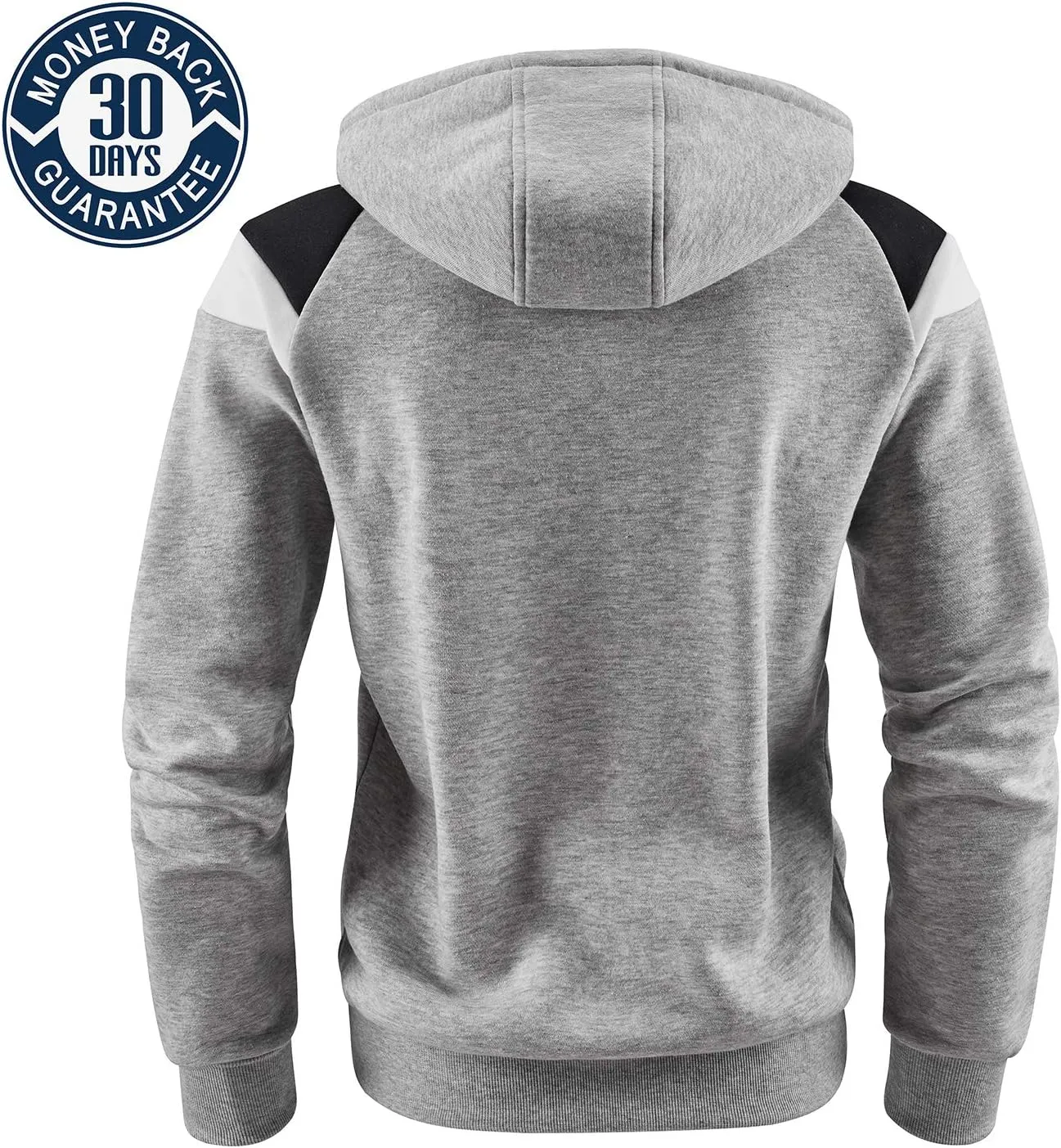 Men's Full Zip Fleece Hoodie zippered Color Block hooded slim Fit Long Sleeve Lightweight Sweatshirt