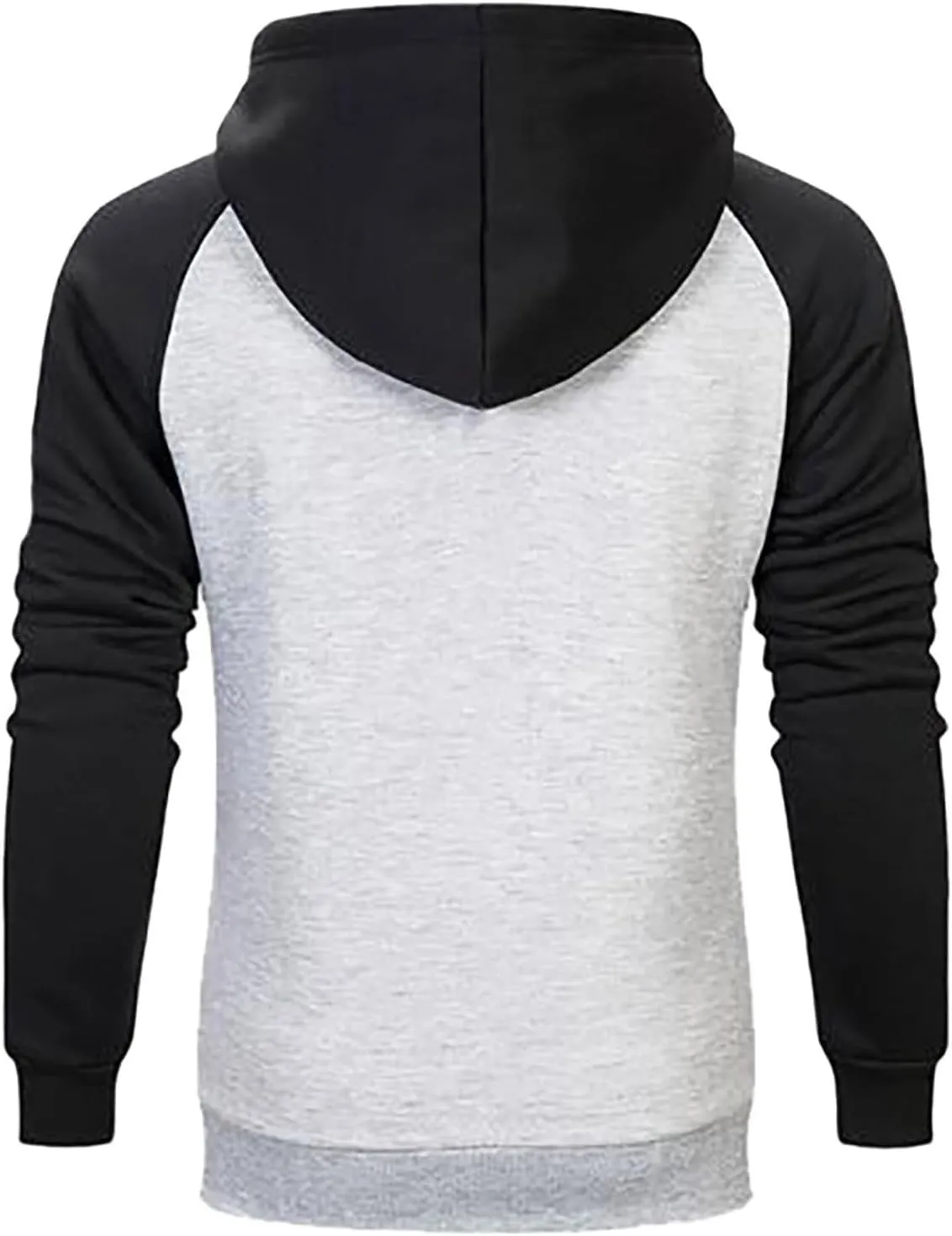 Mens Zipper Hoodies Casual Long Sleeve Sweatshirts Color Block Drawstring Fashion Oversized Cardigan with Pockets