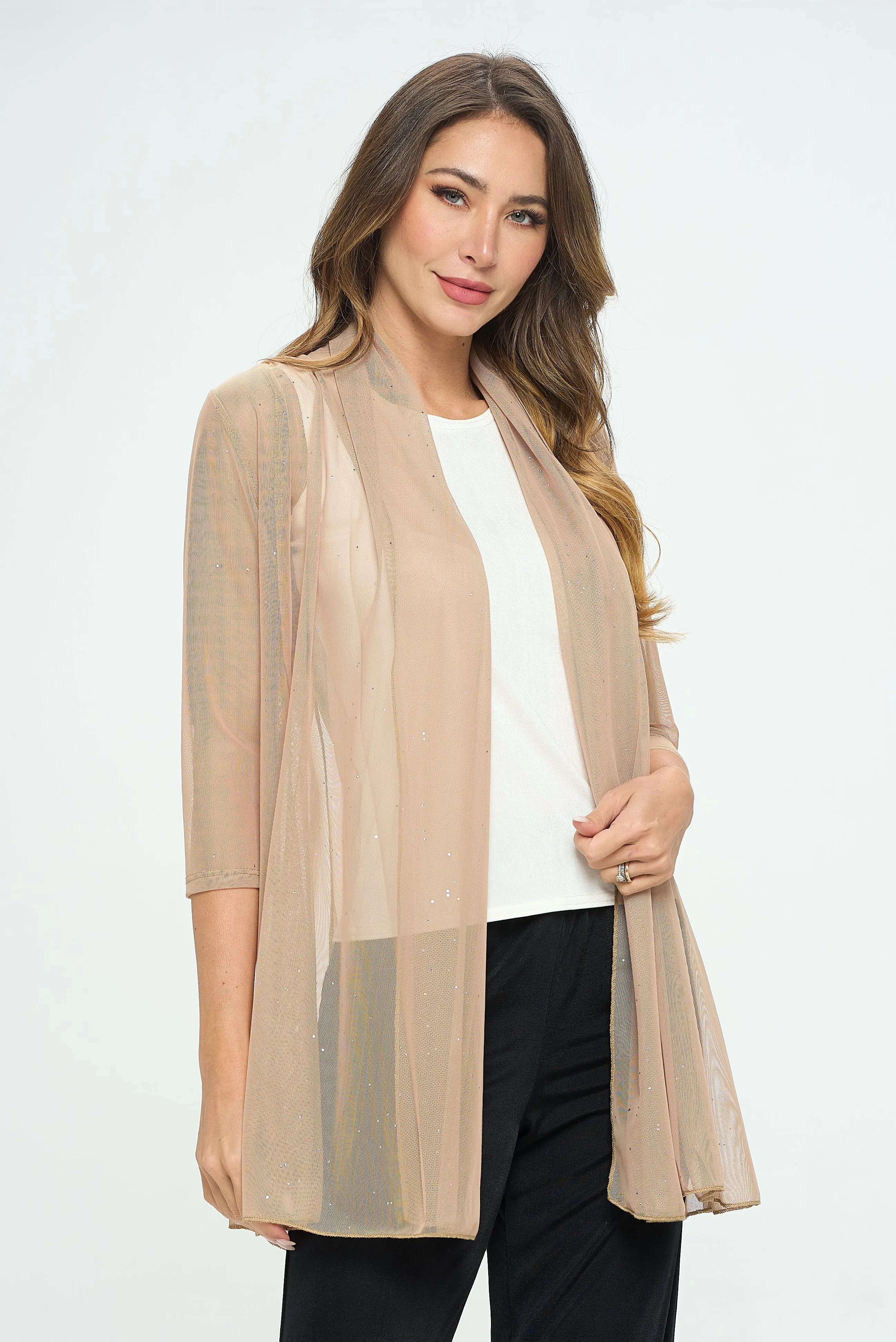 Mesh Glitter Princess Jacket-4072MG-QRD1-G023