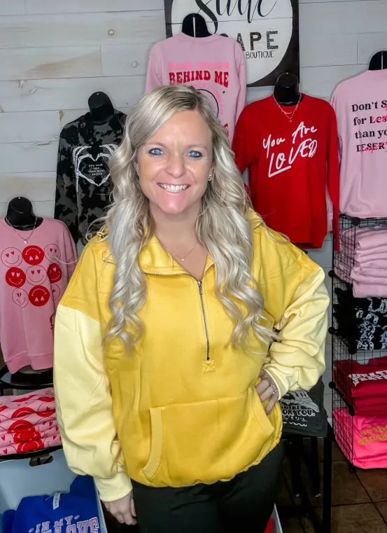 On the Bright Side Elastic Hem Hoodie