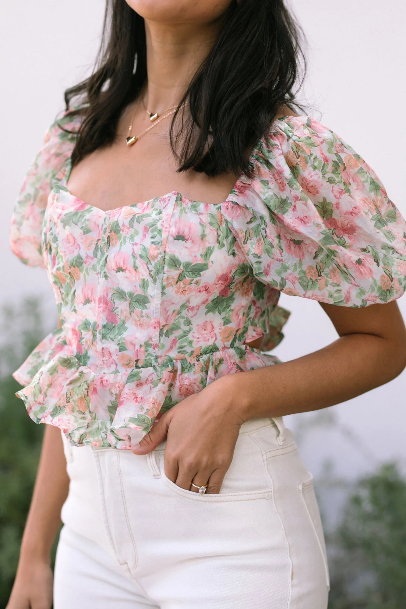Phyllis Puff Sleeve Corset Top