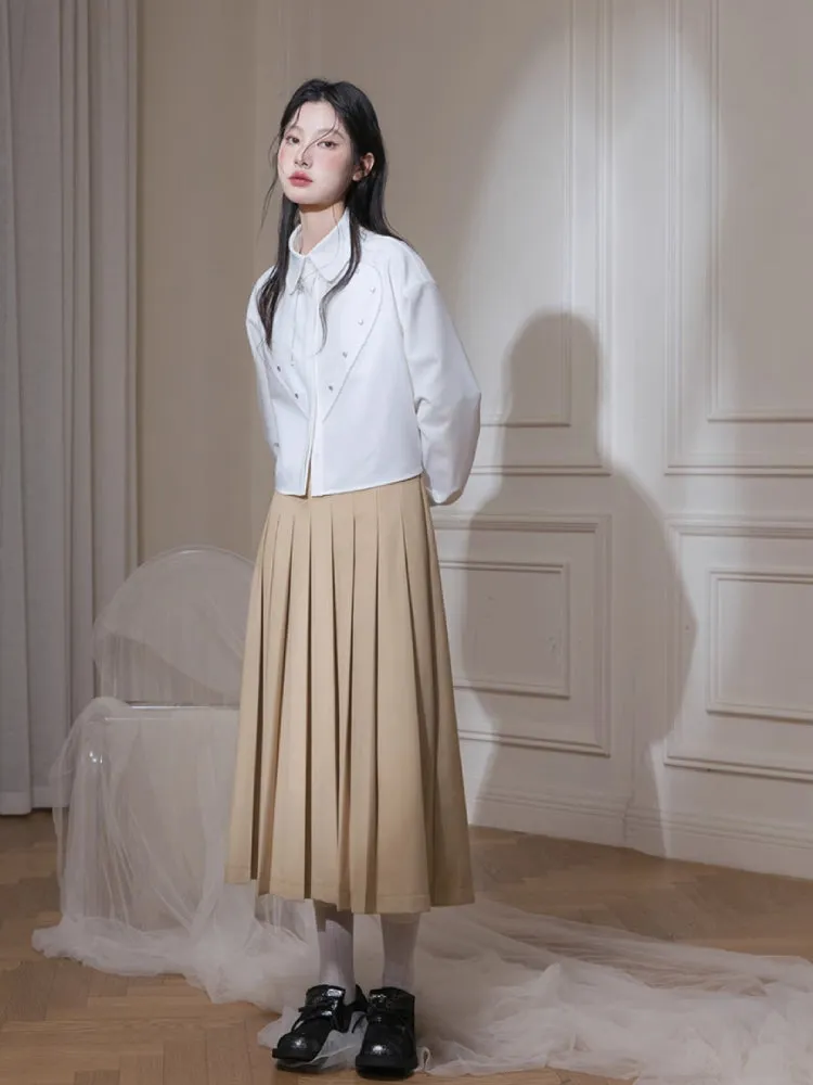 Pleated long skirt【s0000007218】