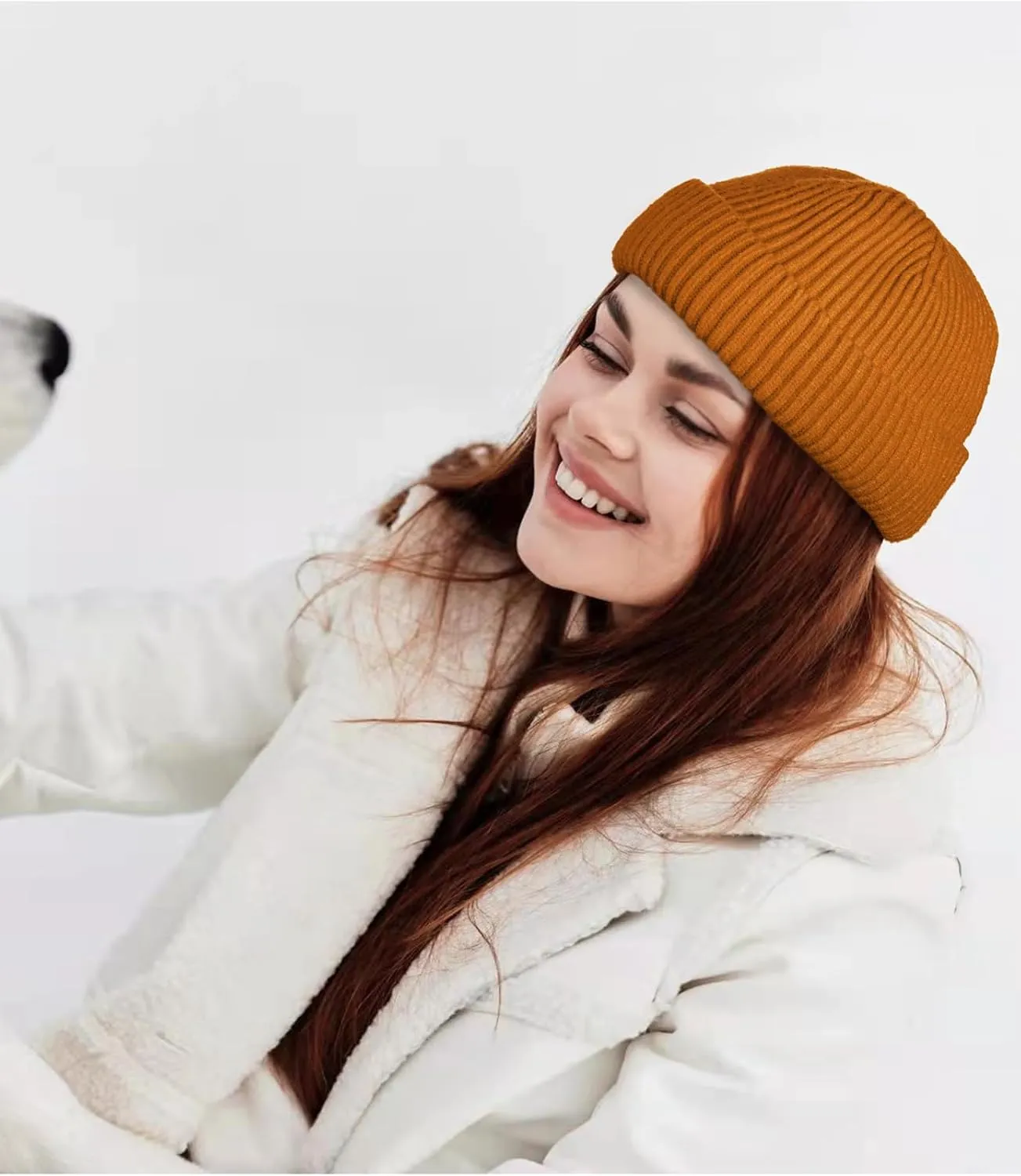 ROYBENS Wool Fisherman Beanie for Men Women, Knit Cuffed Fleece Lined Beanies Winter Warm Hat Skull Cap Unisex