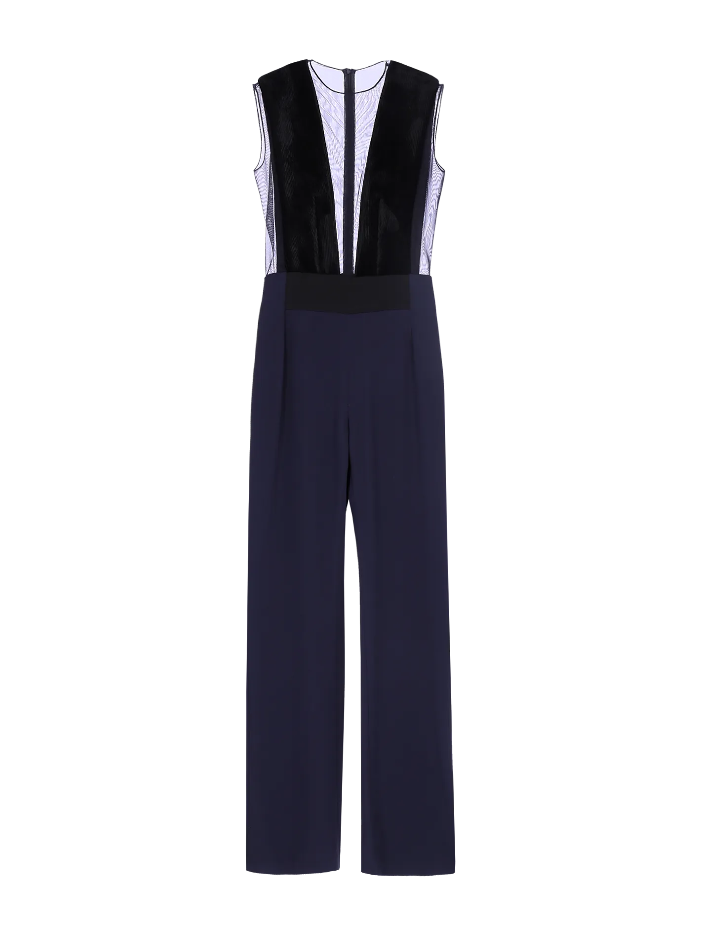 sheer panelled jumpsuit
