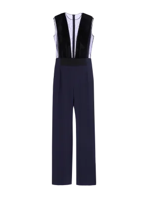 sheer panelled jumpsuit