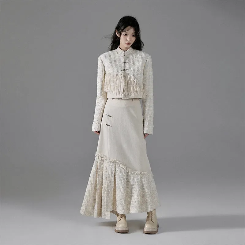 Smoke Island Small Fragrant Wind Irregular A-line Skirt
