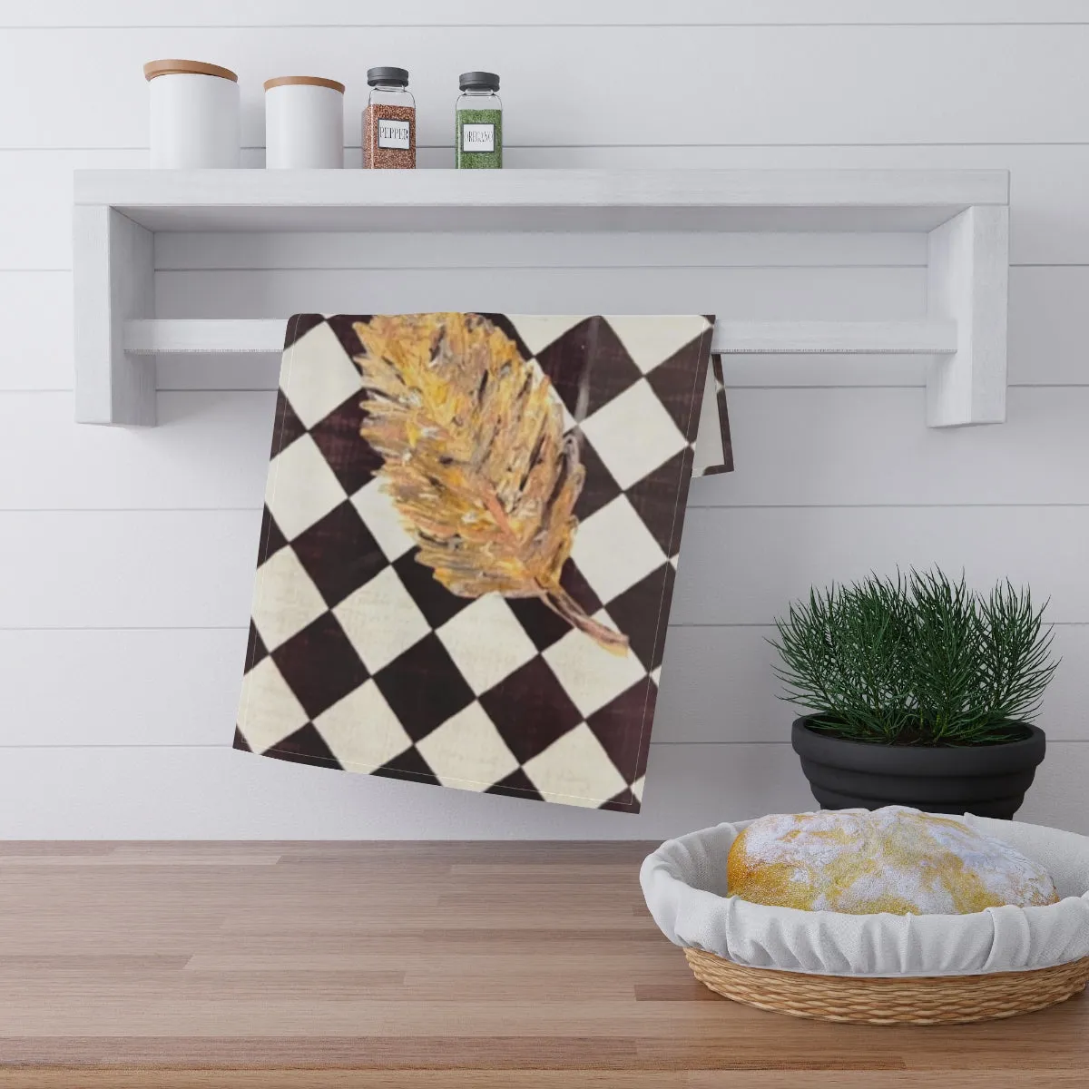 The Golden Leaf Diamond Kitchen Towel